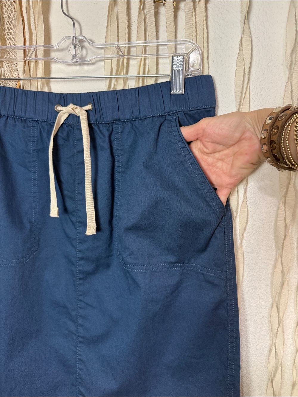 PACT NWT Daily Twill Skirt in Organic Cotton Size M Franch Navy - Picture 3 of 9